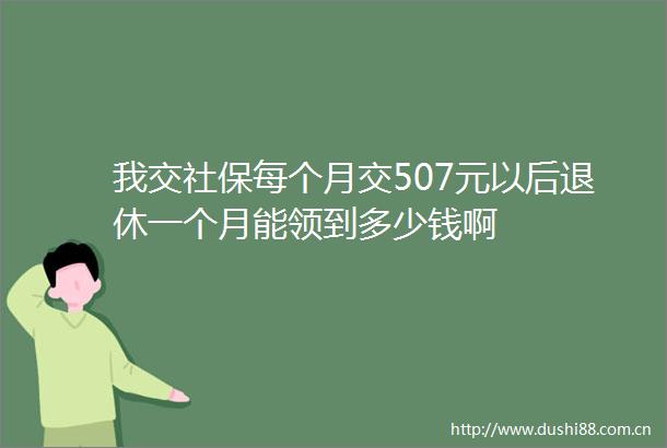 我交社保每个月交507元以后退休一个月能领到多少钱啊