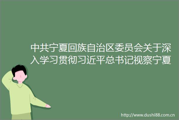 宁夏回族自治区委员会关于深入学习贯彻总书记视察宁夏重要讲话精神