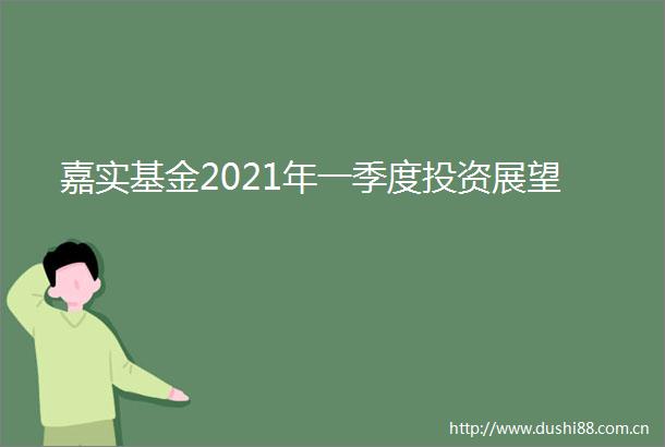 嘉实基金2021年一季度投资展望