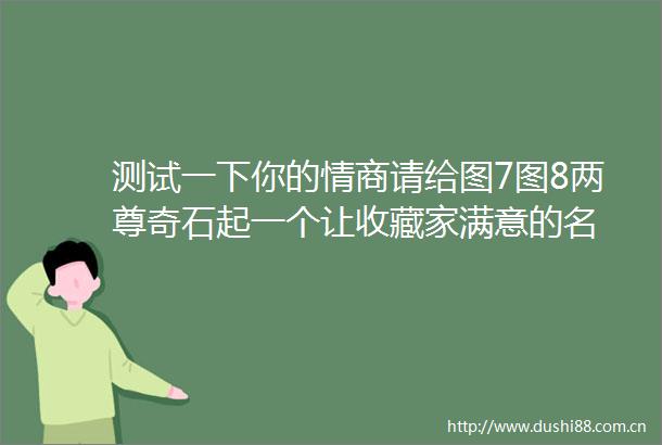 测试一下你的情商请给图7图8两尊奇石起一个让收藏家满意的名