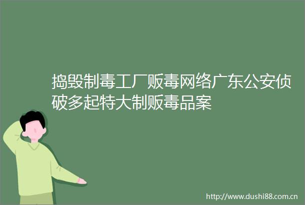 捣毁制毒工厂贩毒网络广东侦破多起特大制贩毒品案