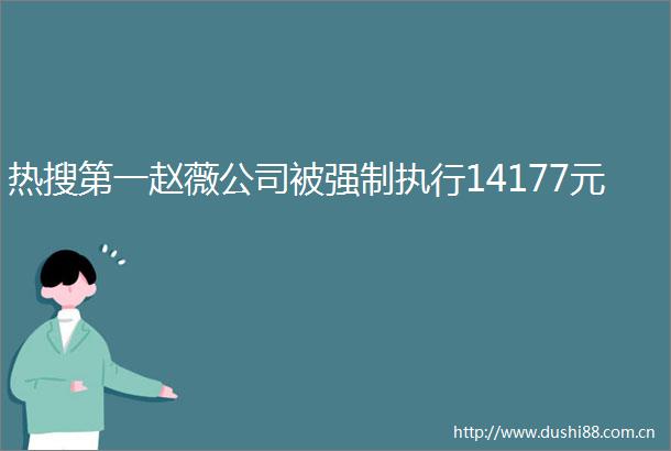 热搜第一赵薇公司被强制执行14177元