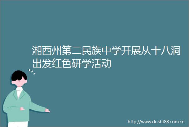 湘西州第二民族中学开展从十八洞出发红色研学活动