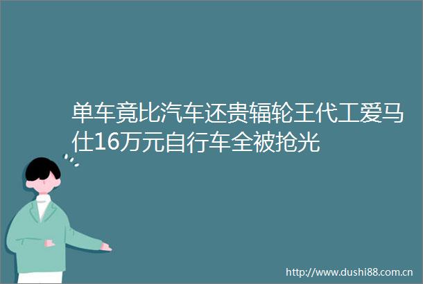单车竟比汽车还贵辐轮王代工爱马仕16万元自行车全被抢光