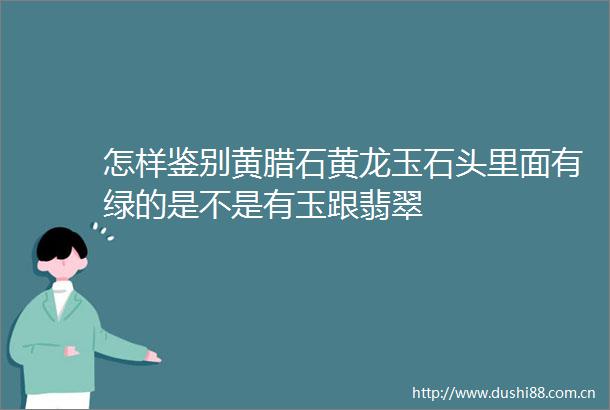 怎样鉴别黄腊石黄龙玉石头里面有绿的是不是有玉跟翡翠