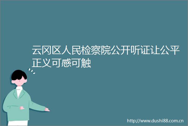 云冈区检察院公开听证让公平正义可感可触