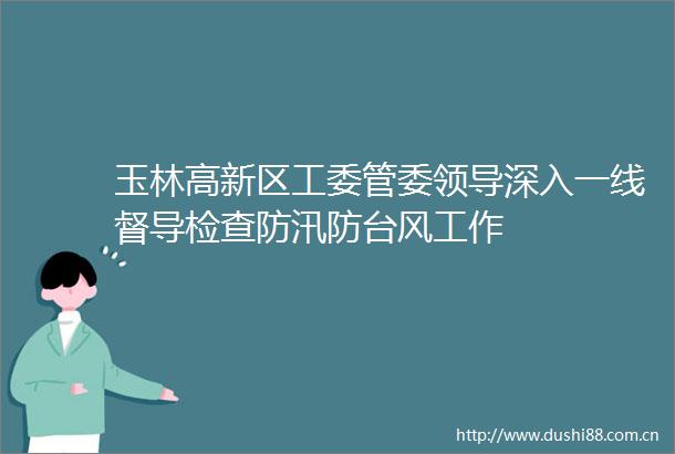 玉林高新区工委管委深入一线督导检查防汛防台风工作