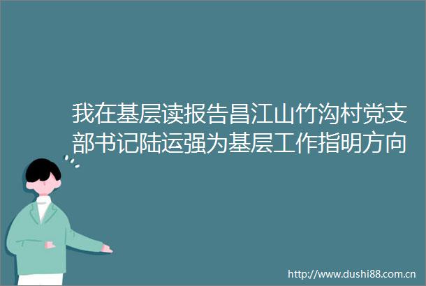 我在基层读报告昌江山竹沟村党支部书记陆运强为基层工作指明方向