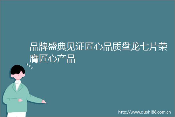 品牌盛典见证匠心品质盘龙七片荣膺匠心产品