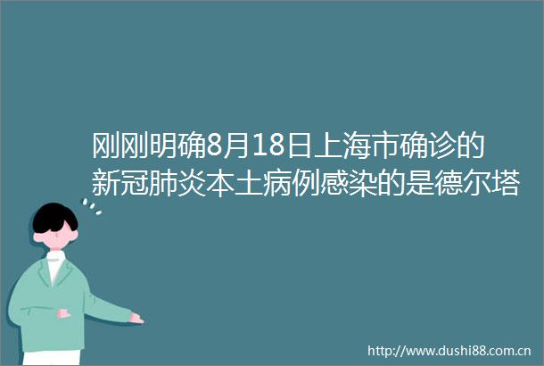 刚刚明确8月18日上海市确诊的新冠肺炎本土病例感染的是德尔塔变异株