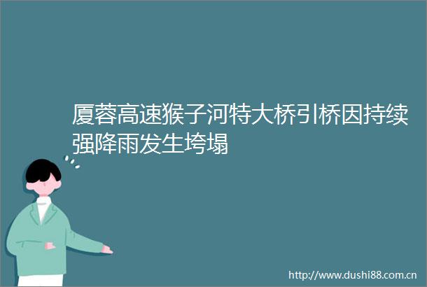 厦蓉高速猴子河特大桥引桥因持续强降雨发生垮塌