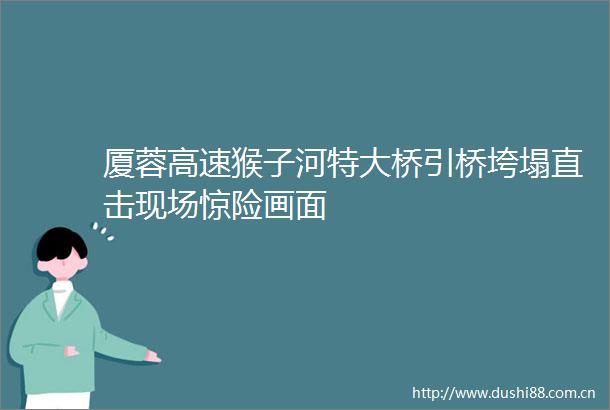 厦蓉高速猴子河特大桥引桥垮塌直击现场惊险画面