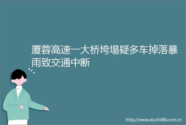 厦蓉高速一大桥垮塌疑多车掉落暴雨致交通中断
