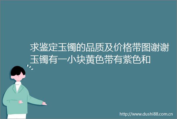 求鉴定玉镯的品质及价格带图谢谢玉镯有一小块黄色带有紫色和