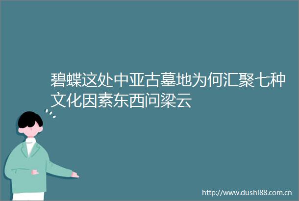 碧蝶这处中亚古墓地为何汇聚七种文化因素东西问梁云