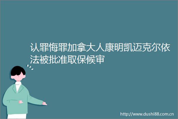 认罪悔罪加拿大人康明凯迈克尔依法被批准取保候审