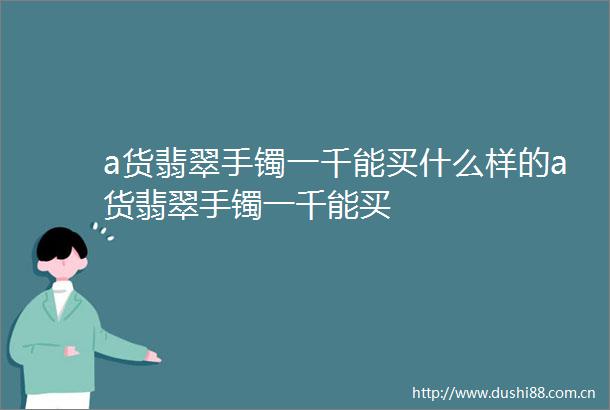 a货翡翠手镯一千能买什么样的a货翡翠手镯一千能买