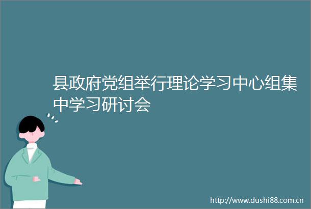 县党组举行理论学习中心组集中学习研讨会