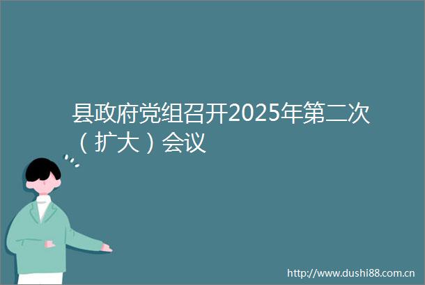 县党组召开2025年第二次（扩大）会议