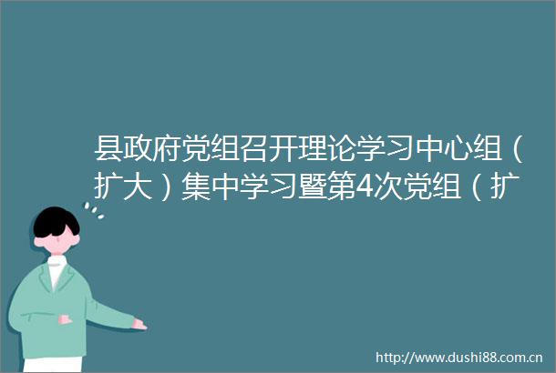 县党组召开理论学习中心组（扩大）集中学习暨第4次党组（扩大）会议