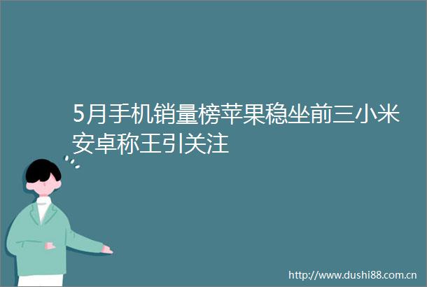5月手机销量榜苹果稳坐前三小米安卓称王引关注