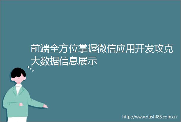 前端全方位掌握微信应用开发攻克大数据信息展示