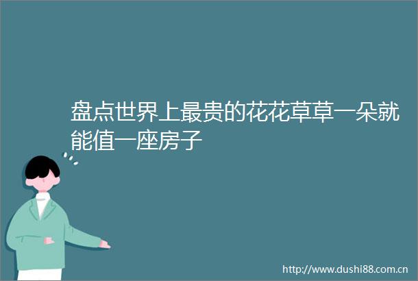 盘点世界上最贵的花花草草一朵就能值一座房子