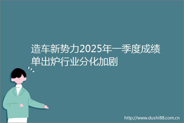 造车新势力2025年一季度成绩单出炉行业分化加剧