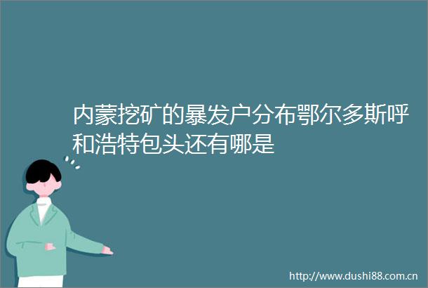 内蒙挖矿的暴发户分布鄂尔多斯呼和浩特包头还有哪是