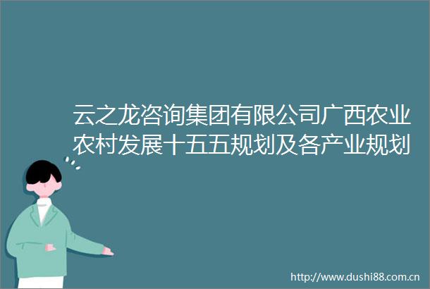云之龙咨询集团有限公司广西农业农村发展十五五规划及各产业规划编制项目（重）GXZC2025G3001613YZLZ招标公告
