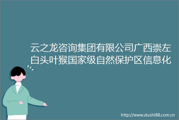 云之龙咨询集团有限公司广西崇左白头叶猴级自然保护区信息化管护系统项目项目编号CZZC2025G1990102YZLZ招标公告