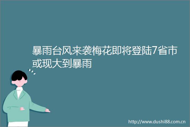 暴雨台风来袭梅花即将登陆7省市或现大到暴雨