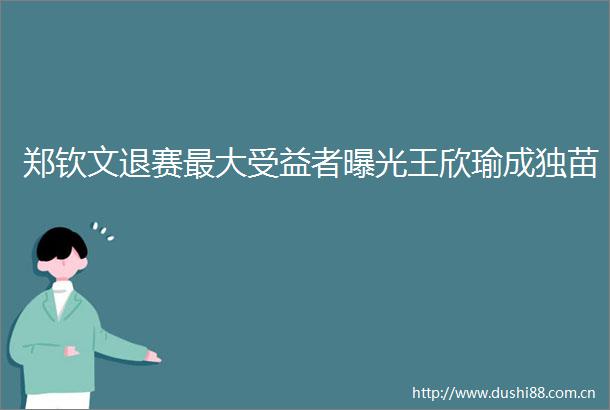 郑钦文退赛最大受益者王欣瑜成独苗