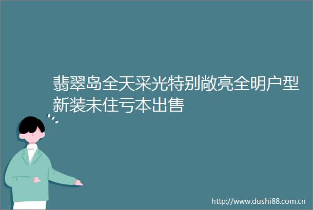 翡翠岛全天采光特别敞亮全明户型新装未住亏本
