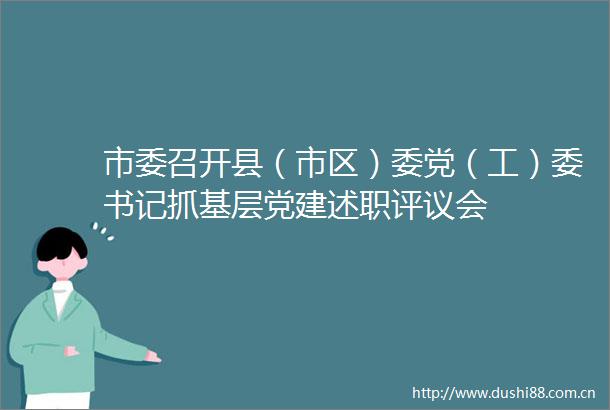 市委召开县（市区）委党（工）委书记抓基层党建述职评议会