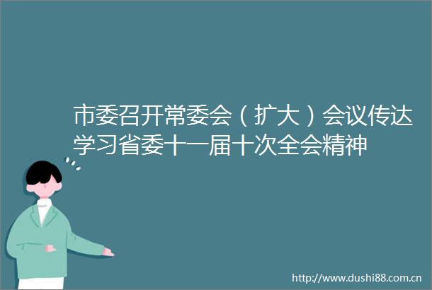 市委召开常委会（扩大）会议传达学习省委十一届十次全会精神