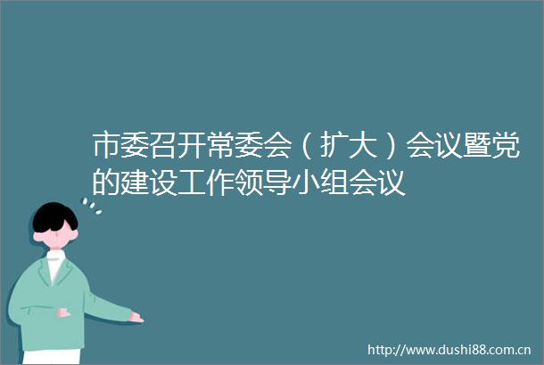 市委召开常委会（扩大）会议暨党的建设工作小组会议
