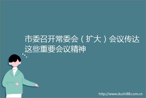市委召开常委会（扩大）会议传达这些重要会议精神