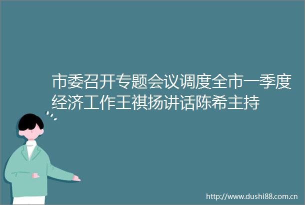市委召开专题会议调度全市一季度经济工作王祺扬讲话陈希主持