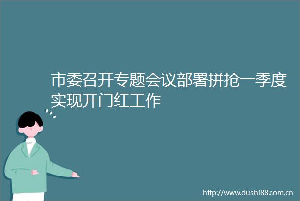 市委召开专题会议部署拼抢一季度实现开门红工作