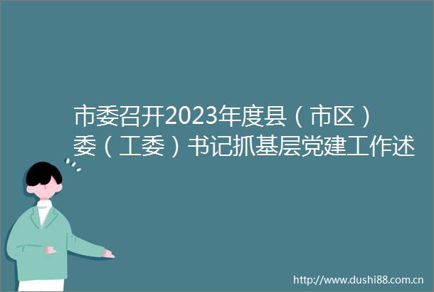 市委召开2023年度县（市区）委（工委）书记抓基层党建工作述职评议会