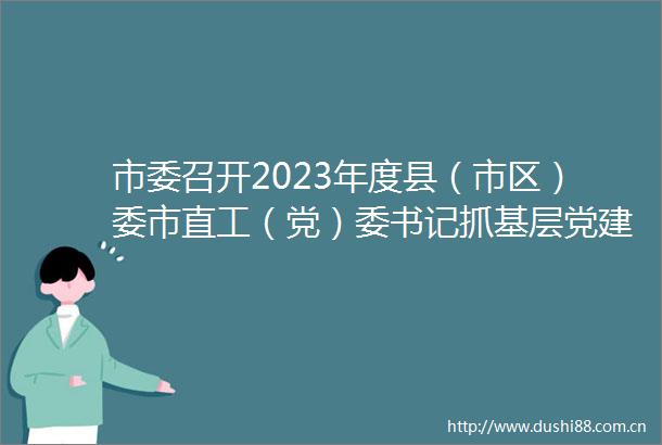 市委召开2023年度县（市区）委市直工（党）委书记抓基层党建工作述职评议会