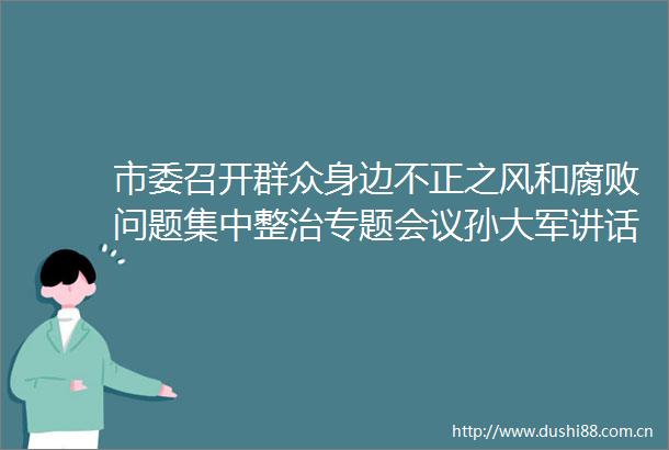 市委召开群众身边不正之风和问题集中整治专题会议孙大军讲话