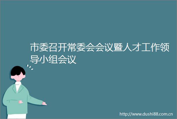 市委召开常委会会议暨人才工作小组会议