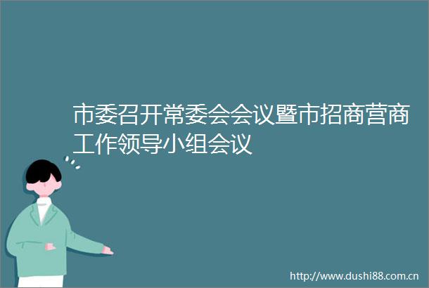 市委召开常委会会议暨市招商营商工作小组会议