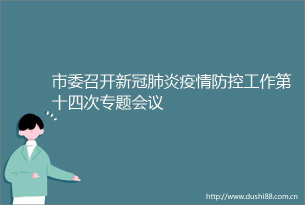市委召开新冠肺炎疫情防控工作第十四次专题会议