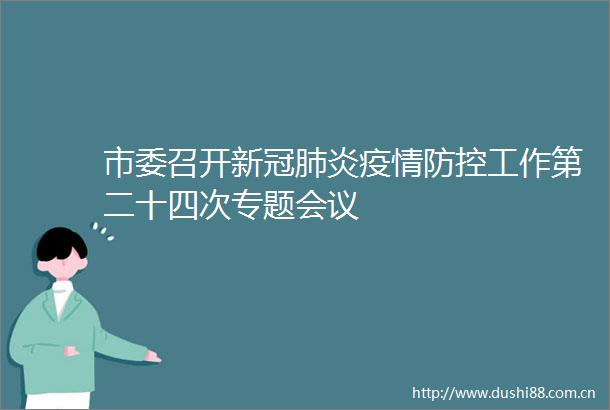 市委召开新冠肺炎疫情防控工作第二十四次专题会议