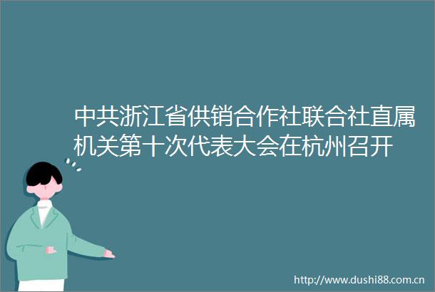 浙江省供销合作社联合社直属机关第十次代表大会在杭州召开