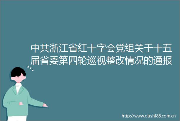 浙江省红十字会党组关于十五届省委第四轮巡视整改情况的通报