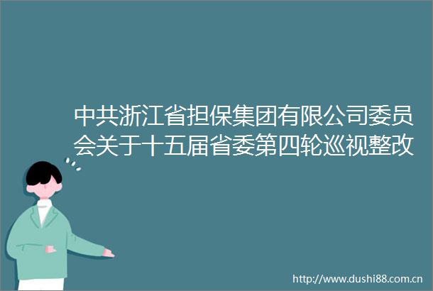 浙江省担保集团有限公司委员会关于十五届省委第四轮巡视整改情况的通报